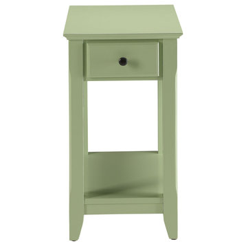 Cutie Compact Pale Green Single Drawer End Table