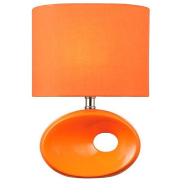Lite Source Hennessy II 1-Light Table Lamp, Orange Ceramic, Orange
