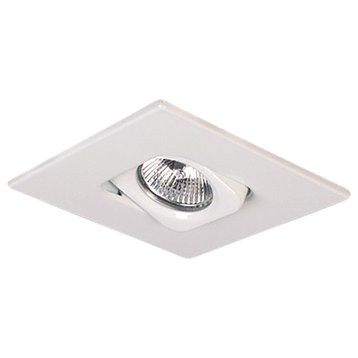 NICOR 14023WH 4 in. White Recessed Square Gimbal Trim for MR16 Bulb