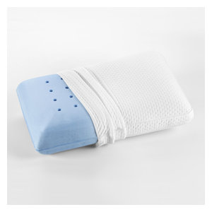 Sensorpedic Luxury Extraordinaire Gusseted Memory Foam Pillow with Ventilated Icool Technology King Size White