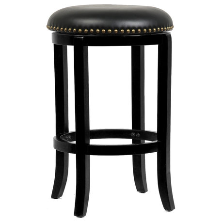 Cordova Backless Swivel Stool, Black