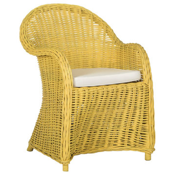 Safavieh Callista Wicker Club Chair, Yellow