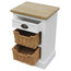 Charles Bentley Country Basket Bedside Table With 2-Wicker Basket