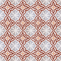 Burgundy Medallion Cement Tile - Wall And Floor Tile
