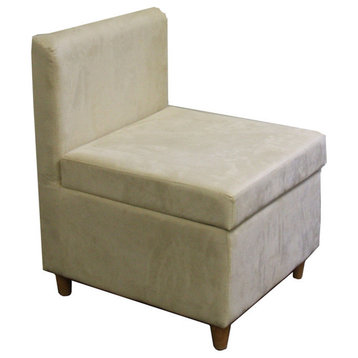 28.5"H Accent Chair With Storage (Cream)