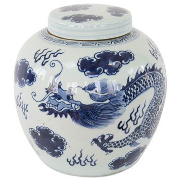 Porcelain Dragon Ginger Jar