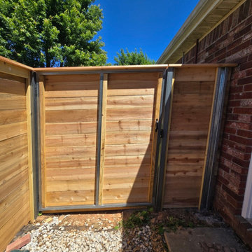 Horizontal Cedar Privacy Fence & Custom Metal-Framed Gate in Fayetteville, AR