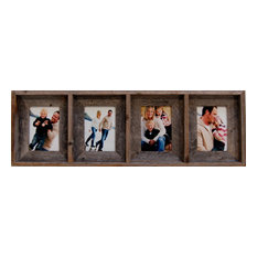 Collage Picture Frames With 4 Openings, Barn Wood, 5x7