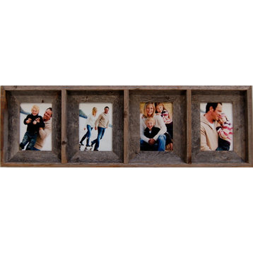 Collage Picture Frames With 4 Openings, Barn Wood, 5x7
