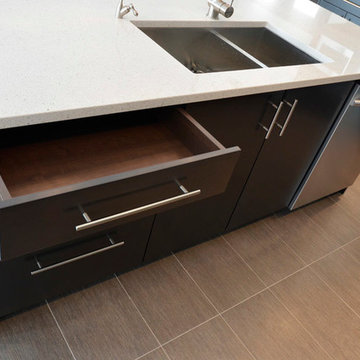 Slab Doors Maple Wood Stained Espresso