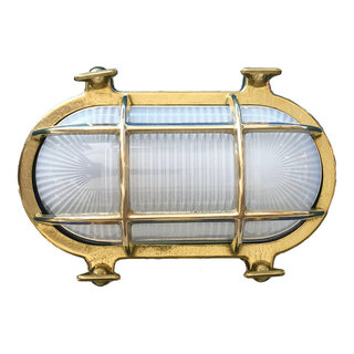 Nautical Oval Bulkhead Cage Sconce - Beach Style - Outdoor Wall Lights And  Sconces - by Shiplights