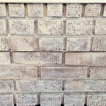 Whitewashed Brick Fireplace