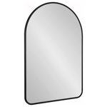 Uniek - Caskill Framed Arch Wall Mirror, Black 24x36 - Decorate your walls with the mid-century style in the Caskill arched wall mirror from Kate and Laurel. Inspired by modern forms, the Caskill has a bold, rounded arch shape, making an eye-catching accent piece to showcase your elevated style. This mirror features a lovely black finish on its resin frame, which gives it that iconic, mid-century look that brings warmth and calmness to your home. The overall dimensions of the Caskill arched mirror are 24 inches wide by 36  inches tall, making it an eye-catching statement piece to hang beside the rest of your wall decor. Adding a wall mirror to your home decor elevates the vibrancy and dimension of your space, and the Caskill is no exception with its ample surface area. Use it to spread light and openness in your living room, bedroom, entryway, or dining room. Looking to remodel your bathroom? The Caskill also operates well as a bathroom mirror over a single or double vanity. Hang this beautiful accent piece in a matter of minutes with the metal D-ring hangers that are conveniently attached to the MDF back.