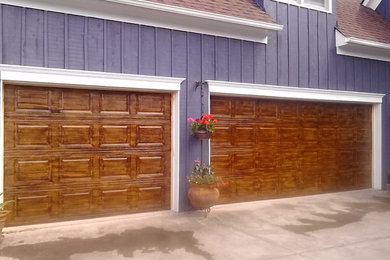 faux aged wood garage doors