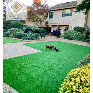 Roseville Paver Patio, Sitting Wall, & Artificial Turf Renovation