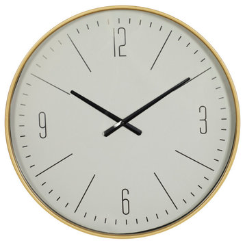 Contemporary Gold Glass Wall Clock 92287
