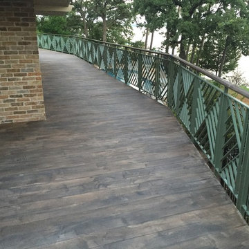 Concrete overlay and staining wood pattern