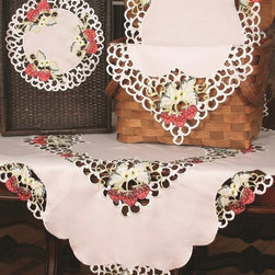 Xia Home Fashions - Strawberry Embroidered Cutwork Collection Table Runner - Table Runners