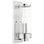Livex Lighting - Livex Lighting 20722-05 Hillcrest - Two Light Outdoor Wall Lantern - The two light outdoor wall lantern from the HillcrHillcrest Two Light  Polished Chrome Clea *UL Approved: YES Energy Star Qualified: n/a ADA Certified: n/a  *Number of Lights: Lamp: 2-*Wattage:40w Candelabra Base bulb(s) *Bulb Included:No *Bulb Type:Candelabra Base *Finish Type:Polished Chrome