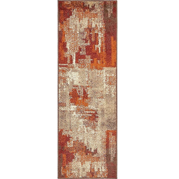 Contemporary Harvest 2'x6' Runner Watercolor Area Rug