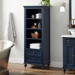 Keller Mahogany Linen Storage Cabinet - Vintage Navy Blue - Bathroom Organizers