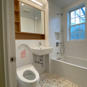 bathroom renovation with custom medicine cabinet