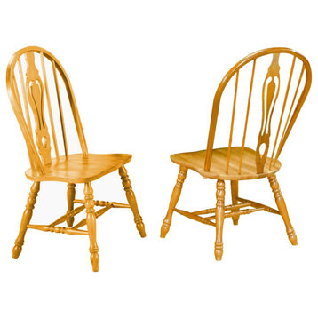 Sunset Trading Oak Selections Keyhole Dining Chair | Light Oak | Set Of 2