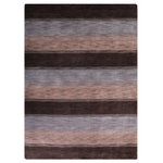 Rugsotic Carpets - Hand Knotted Loom Wool Area Rug Contemporary Dark Brown Beige - There comes a time in the life of every household when they realize to do something different for their home décor. If you are one of them, this dark brown and beige shaded solid Wool rug is a must have addition to your home décor. Its flabby Wool fabric will provide the real warmth and coziness to the flooring. Its wool stuff is quite sturdy and requires little care and maintenance.