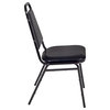 Kobe 36" Round Breakroom Table- Grey & 4 Restaurant Stack Chairs- Black