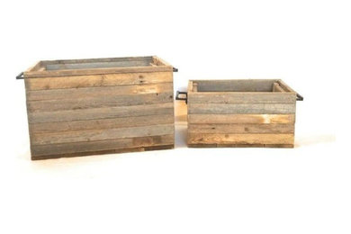 Barnwood Crates With Cast Iron Handles