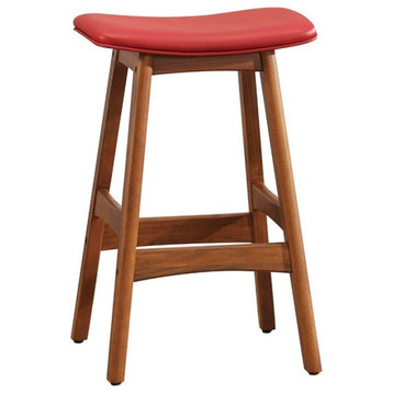 Lexicon Ride Faux Leather Counter Stool in Red (Set of 2)