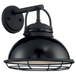 Nuvo Lighting - Nuvo Lighting 60/7062 Upton - 1 Light Large Outdoor Wall Lantern - Upton; 1 Light; Large Outdoor Wall Sconce Fixture;Upton 1 Light Large  Gloss Black/Silver *UL: Suitable for wet locations Energy Star Qualified: n/a ADA Certified: n/a  *Number of Lights: Lamp: 1-*Wattage:60w A19 Medium Base bulb(s) *Bulb Included:No *Bulb Type:A19 Medium Base *Finish Type:Gloss Black/Silver