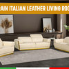 Enzo Top Grain Italian Leather 2-Piece Set, Black