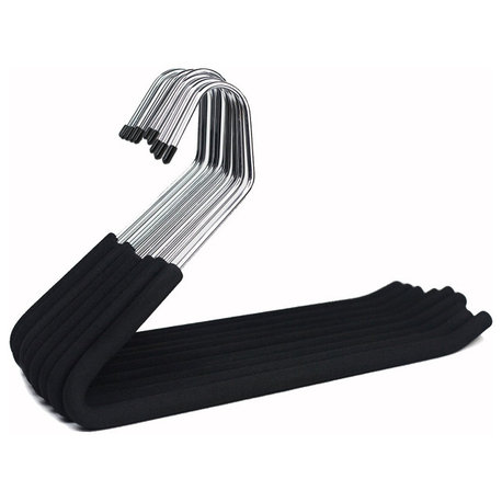 Heavy Duty Open Ended Chrome Trouser and Clothes Hangers, Set of 10