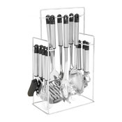 14-Piece BNFUSA Stainless Steel Kitchen Tool and Gadget Set With Rack