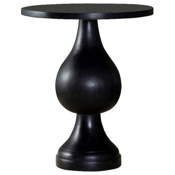 Coaster Dianella Round Pedestal Wood Accent Table in Black Stain