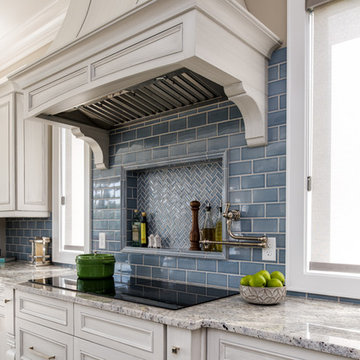 Backsplash tile:Sonoma Tilemakers Stellar Collection, the color is Stone Blue.
