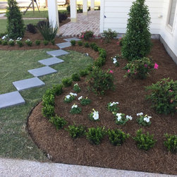 Limestone walkways with stepping stones - Landscaping Stones And Pavers