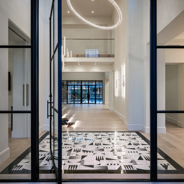 Modern Entryway with Statement Tile