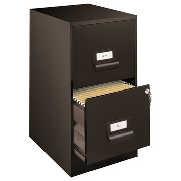Space Solutions 18" 2 Drawer Manager's Metal Vertical File Cabinet Black
