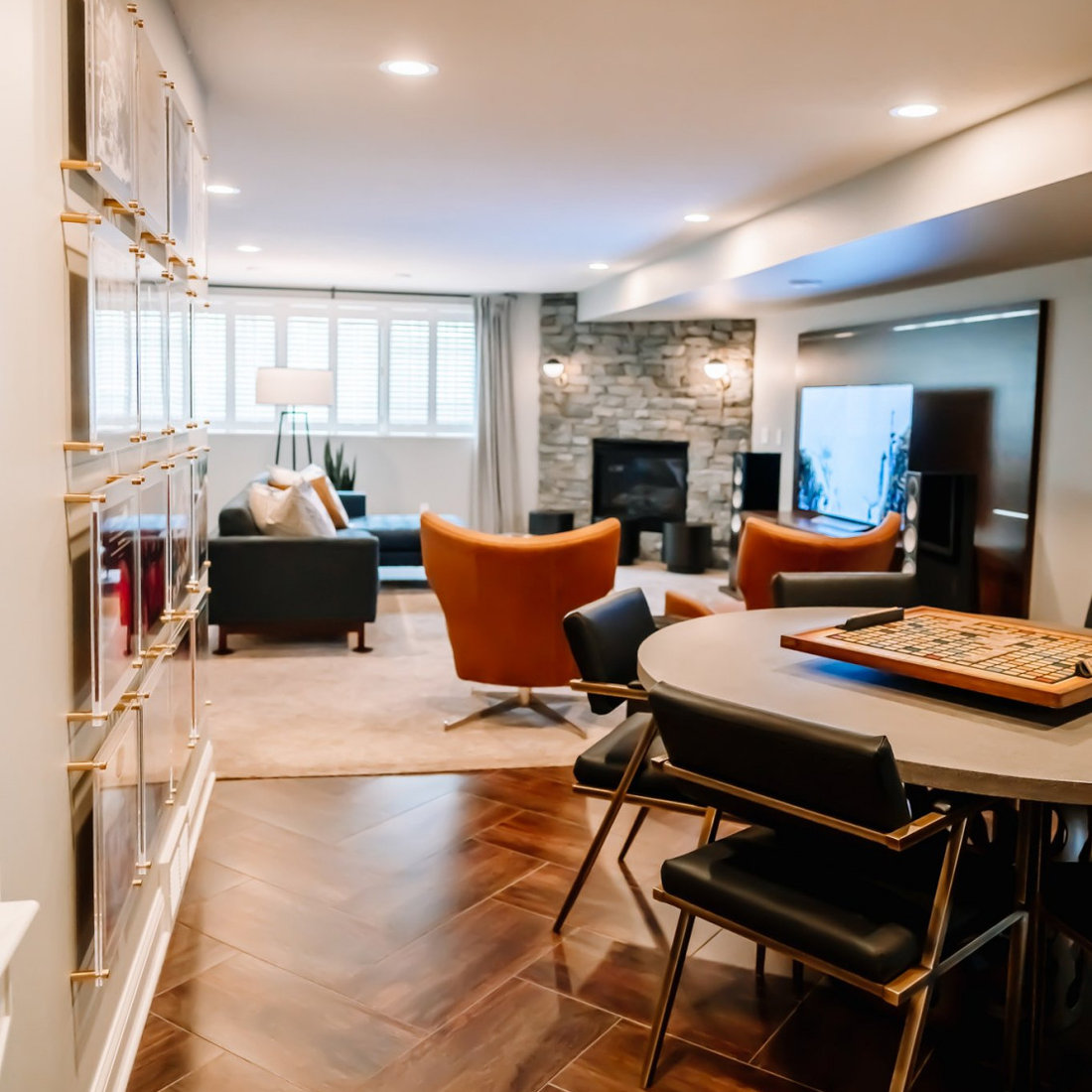 Inviting + Modern Basement