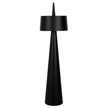 Moray Floor Lamp, Black Steel