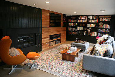 Example of a trendy family room design in Seattle