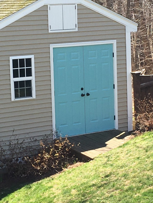Painted shed doors