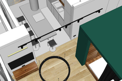 Перепланировка однокомнатной квартиры в 3D