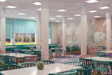 Дизайн-оформление интерьера школьного кафе
