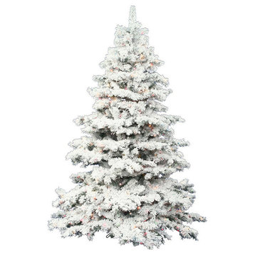 Vickerman Flocked Alaskan Christmas Tree, 127 Tips 100 Multi LED, 36"