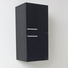 Fresca Black Bathroom Linen Side Cabinet w/ 2 Storage Areas