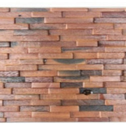 3-D Random Plank, 11 3/4x23 1/2, Antique Wood Mosaic Sheet - Products