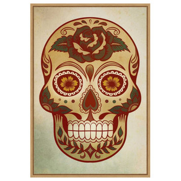 Canvas Art Framed 'Day of the Dead Skull I' by PI Gallerie, Outer Size 16x23
